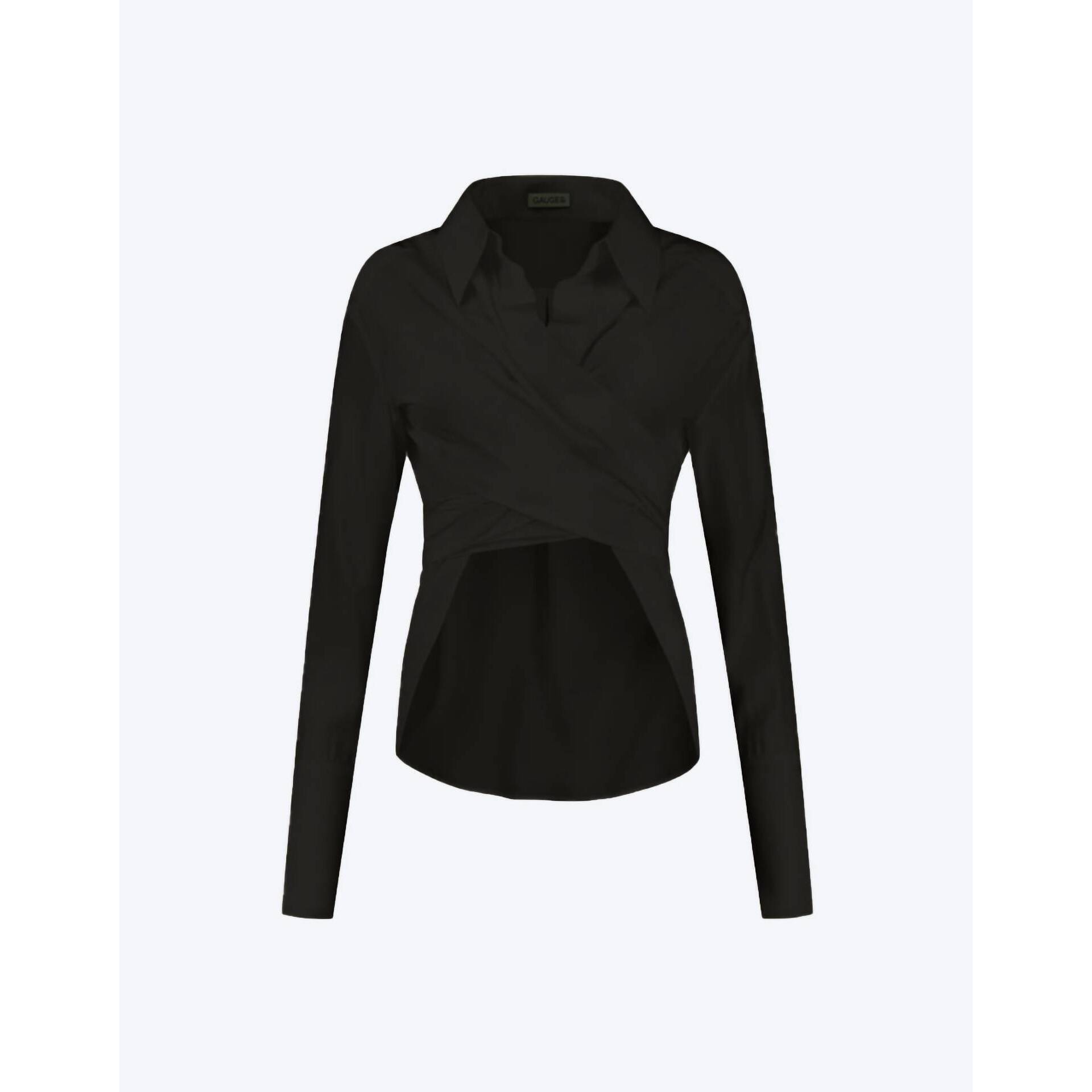 New Gauge 81 Sabinas Silk Shirt In Black